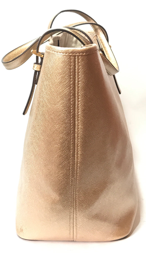 Michael Kors Jet Set Gold Saffiano Leather Tote  | Pre Loved |