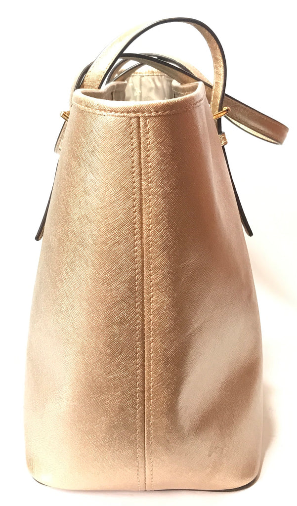 Michael Kors Jet Set Gold Saffiano Leather Tote  | Pre Loved |