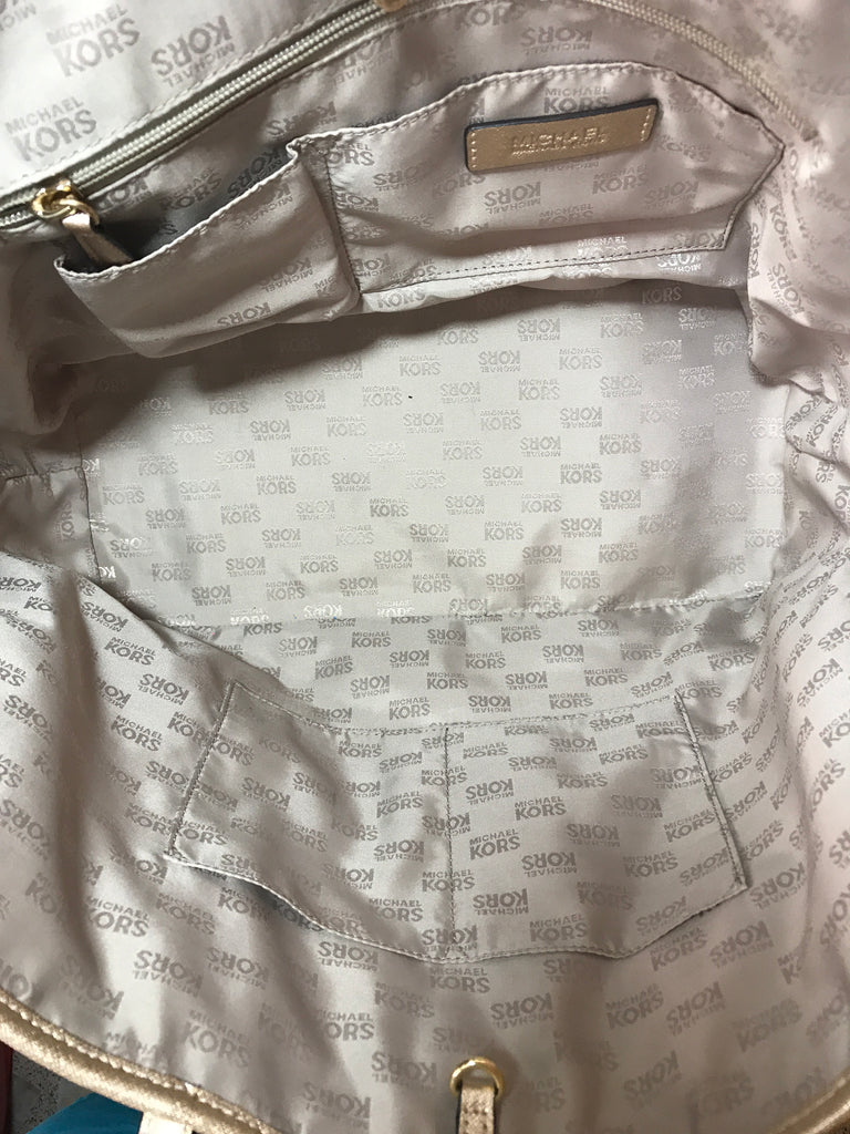 Michael Kors Jet Set Gold Saffiano Leather Tote  | Pre Loved |