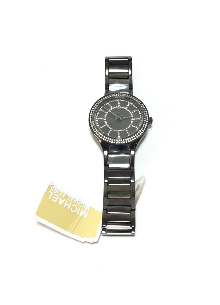 Michael Kors Gunmetal Grey MK3410 Rhinestone Watch | Brand New |