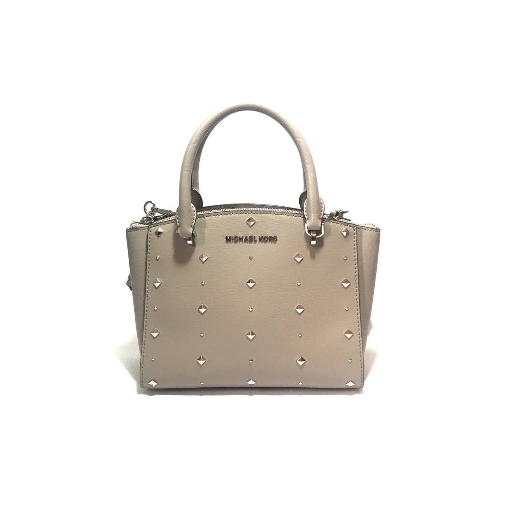 Michael Kors Small Grey Stud Selma Satchel | Gently Used |