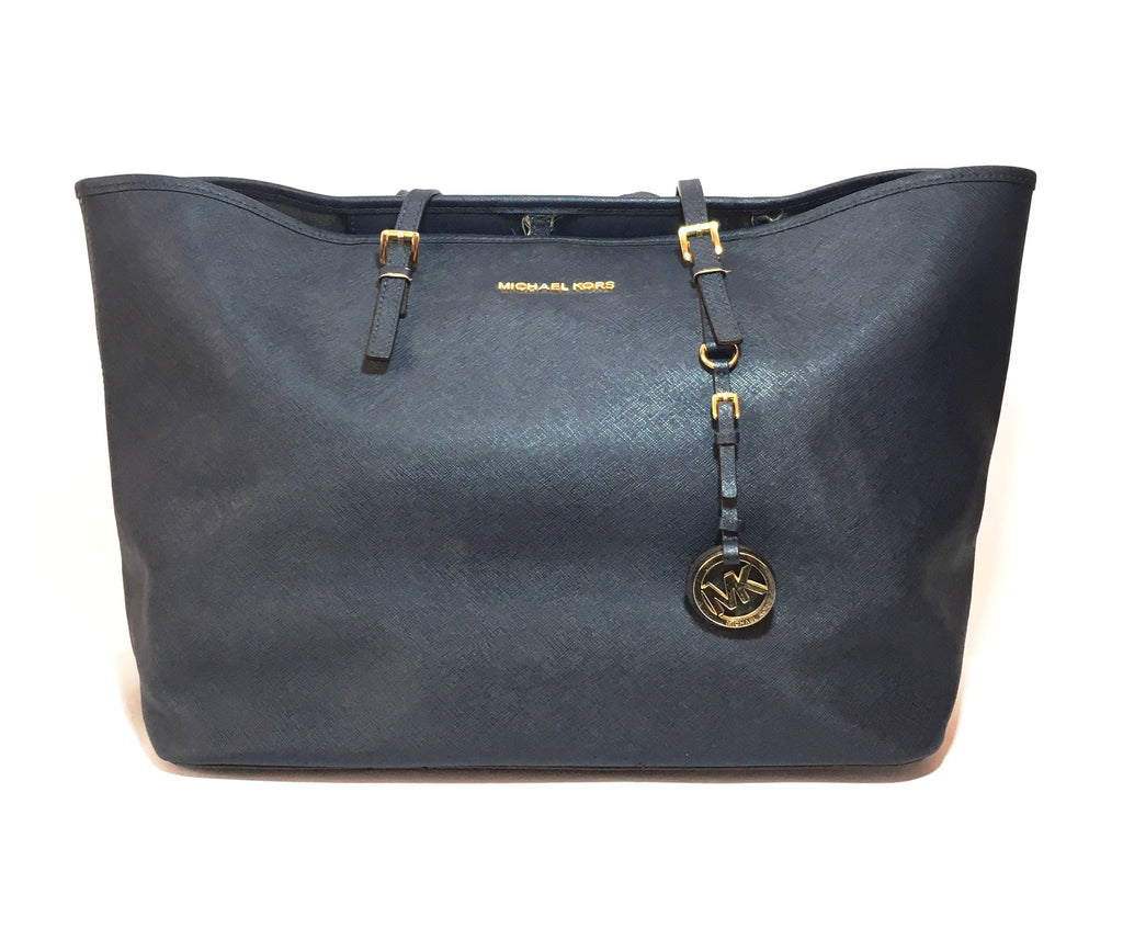 Michael Kors Jet Set Navy Saffiano Leather Tote | Pre Loved |