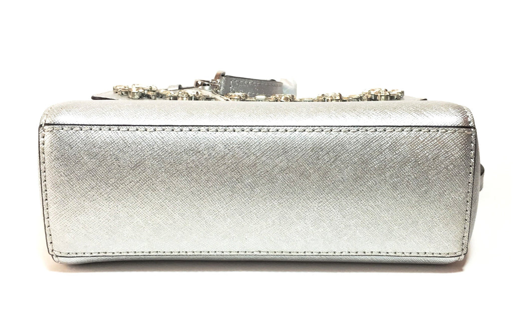 Michael Kors 'AVA' Silver Jewelled Leather Crossbody  | Brand New |