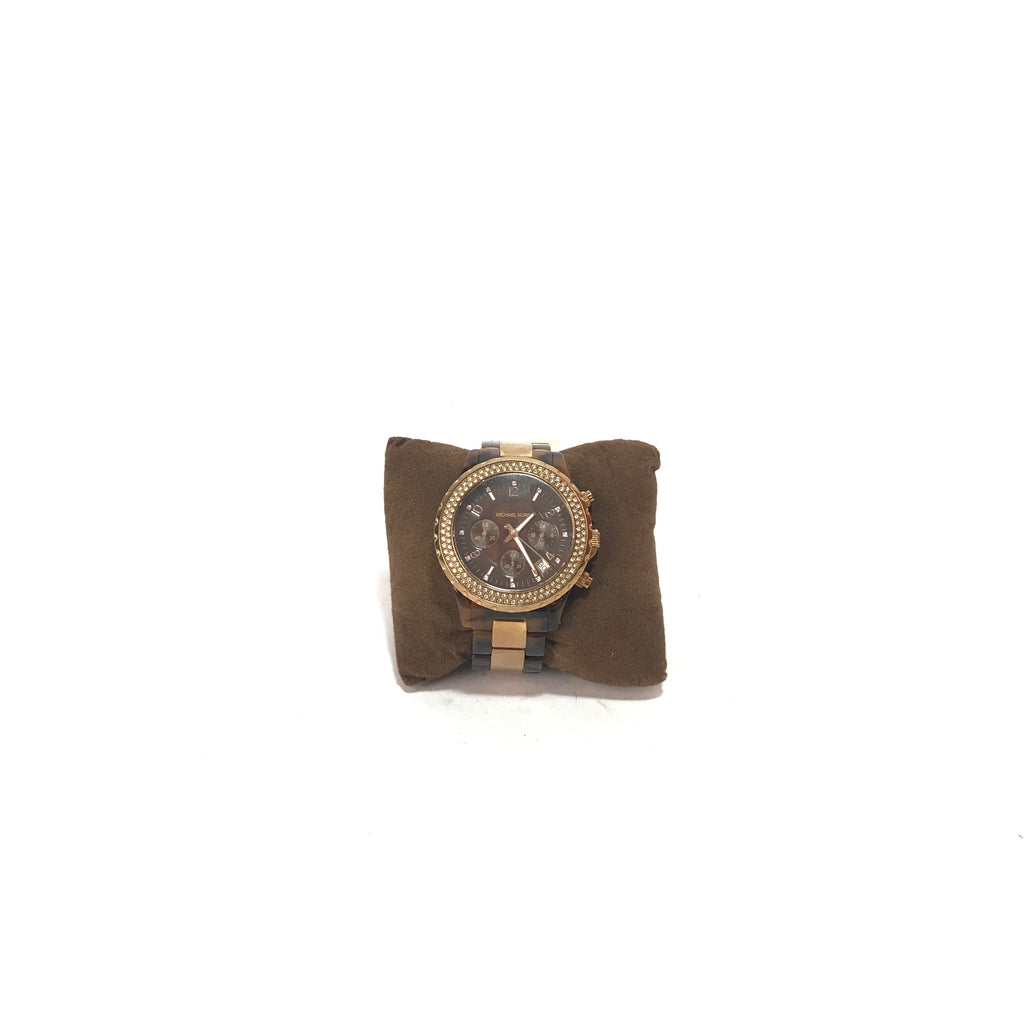 Michael Kors MK5416 Madison Chronograph Tortoise and Rose Gold Watch | Gently Used |