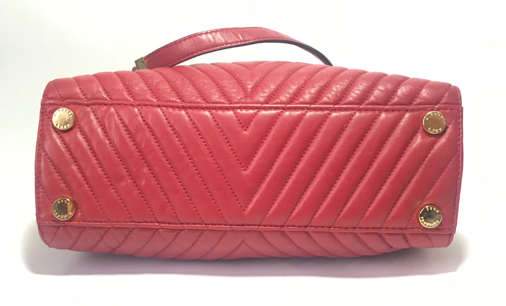 Michael Kors Maroon Leather Quilted 'Susannah' Shoulder Bag | Gently Used |