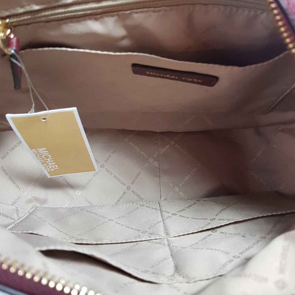 Michael Kors 'Lydia' Maroon Leather Shoulder Bag | Gently Used ...