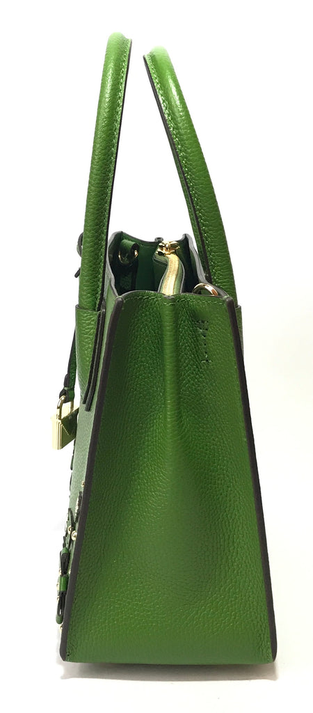 Michael Kors Mercer Green Floral Satchel  | Like New |