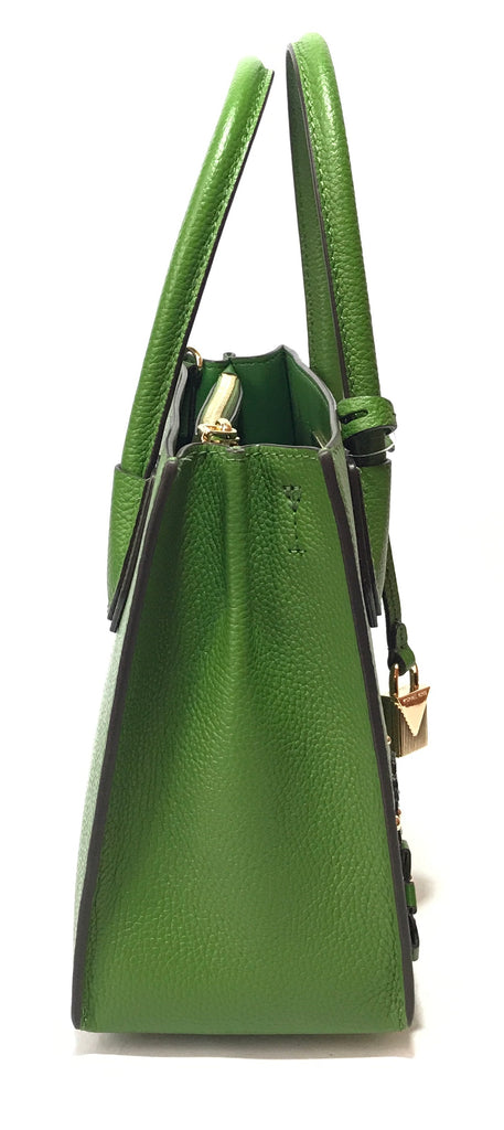 Michael Kors Mercer Green Floral Satchel  | Like New |