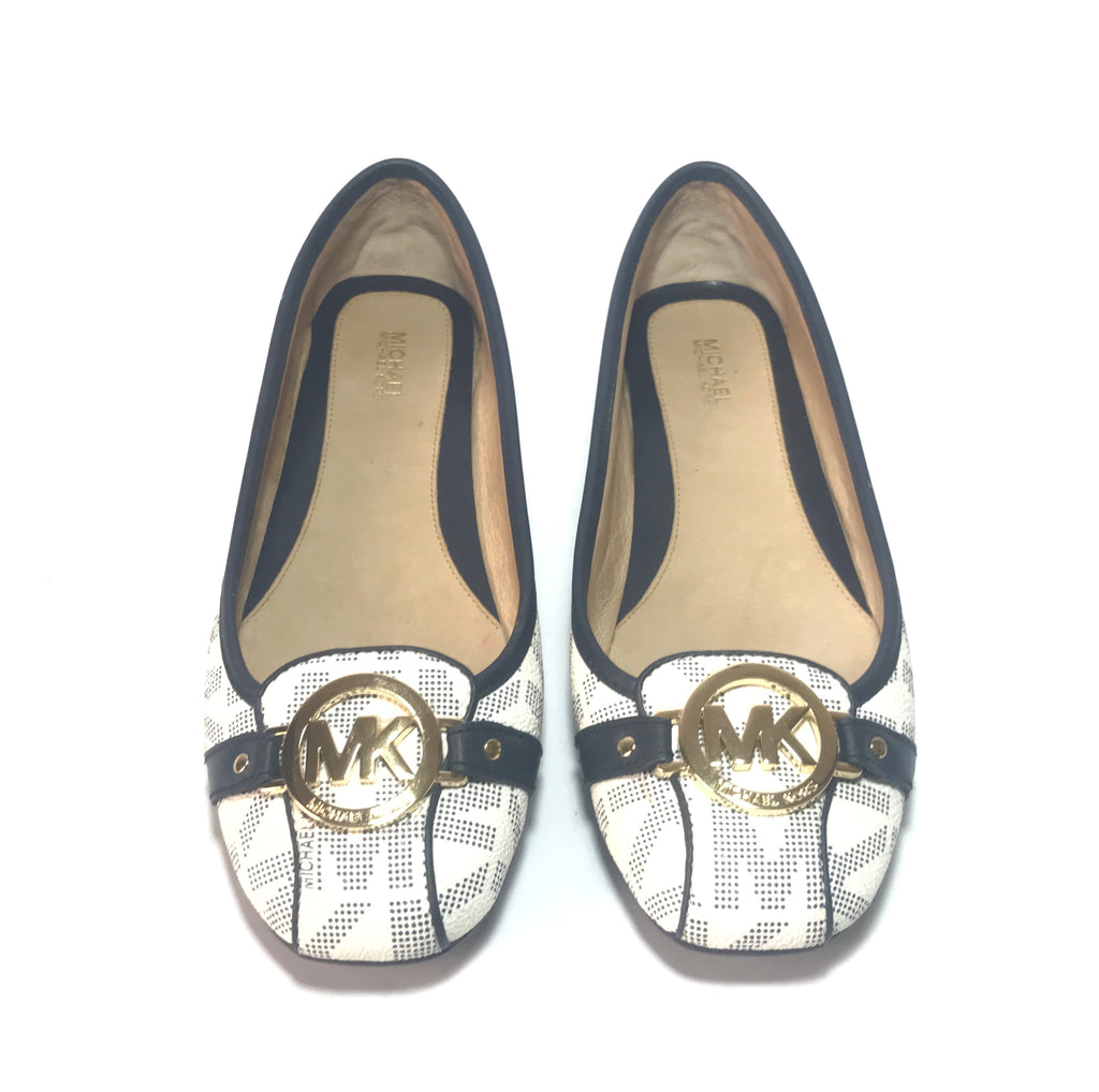 Michael Kors FULTON Signature PVC/ Leather Ballet Flats | Gently Used |