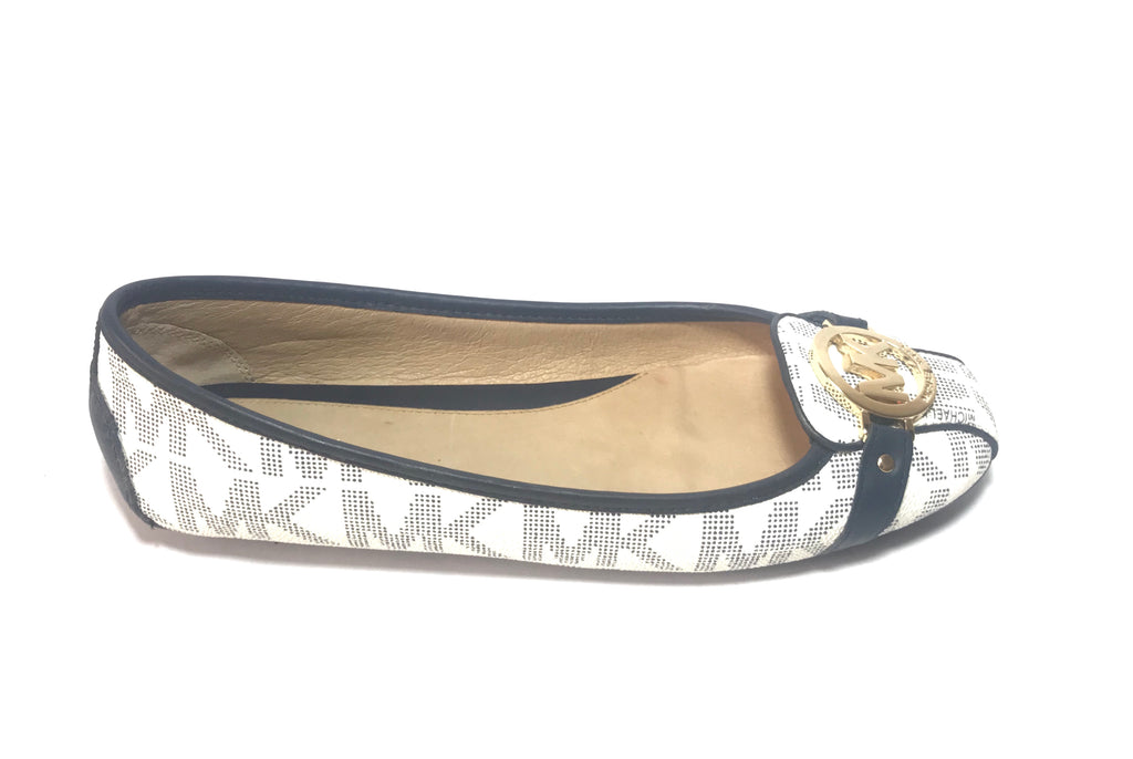 Michael Kors FULTON Signature PVC/ Leather Ballet Flats | Gently Used |