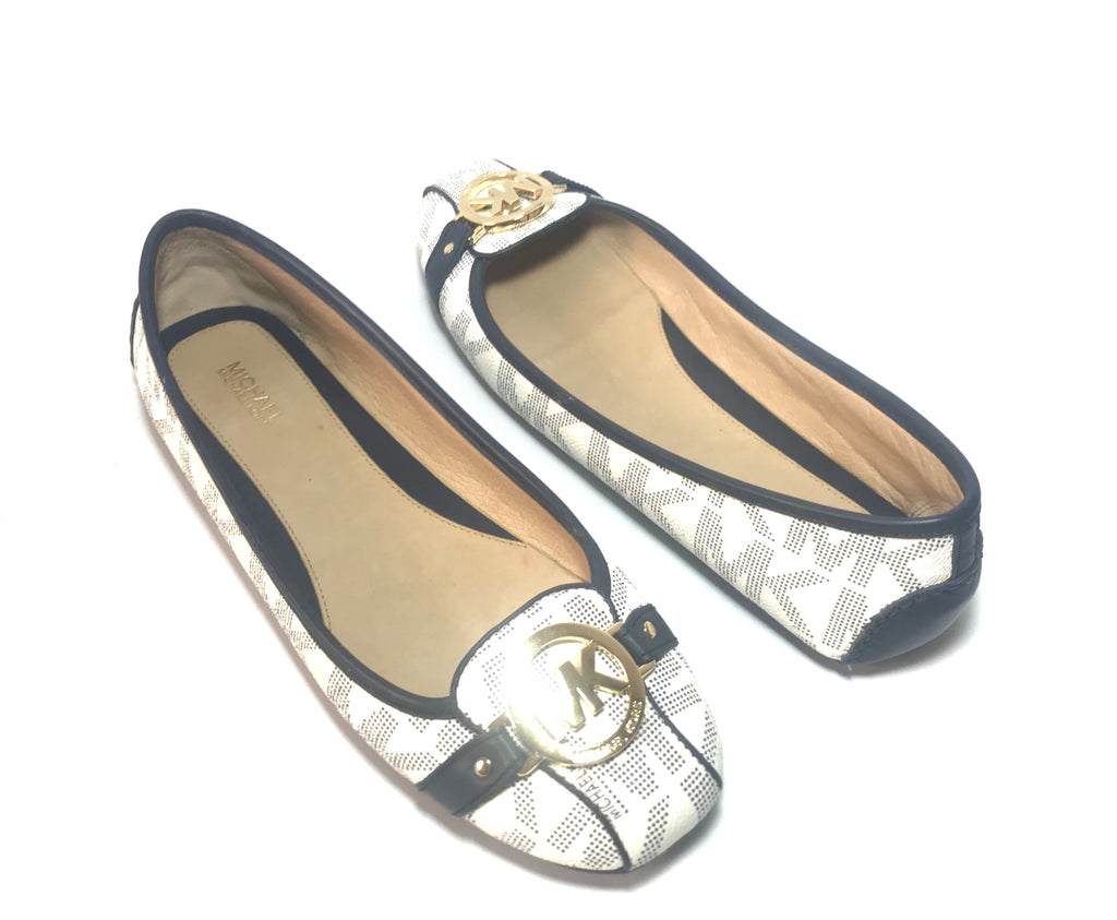 Michael Kors FULTON Signature PVC/ Leather Ballet Flats | Gently Used |