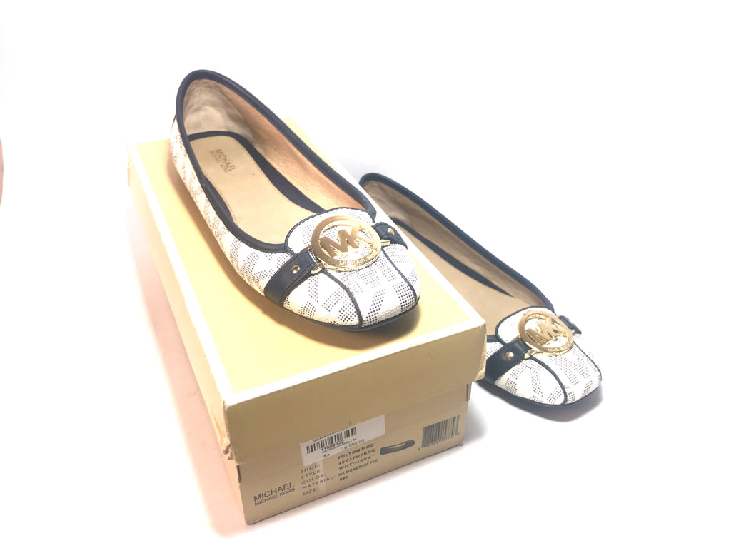 Michael Kors FULTON Signature PVC/ Leather Ballet Flats | Gently Used |