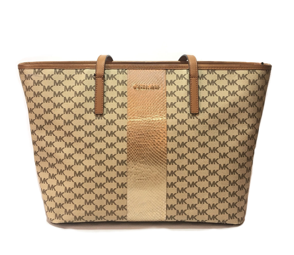 Michael Kors Signature Center Stripe 'Emry' Large Tote | Pre Loved |
