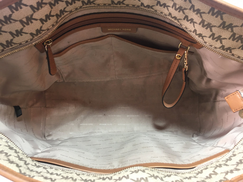 Michael Kors Signature Center Stripe 'Emry' Large Tote | Pre Loved |
