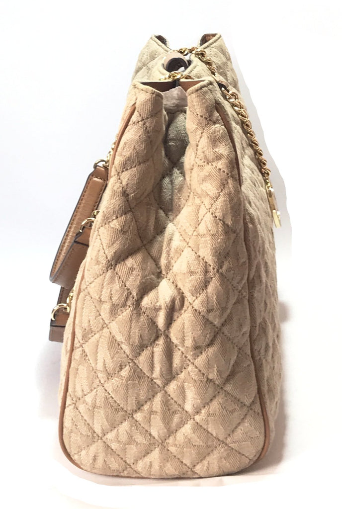 Michael Kors 'Susannah' Large Quilted Monogram Fabric Bag | Gently Used |