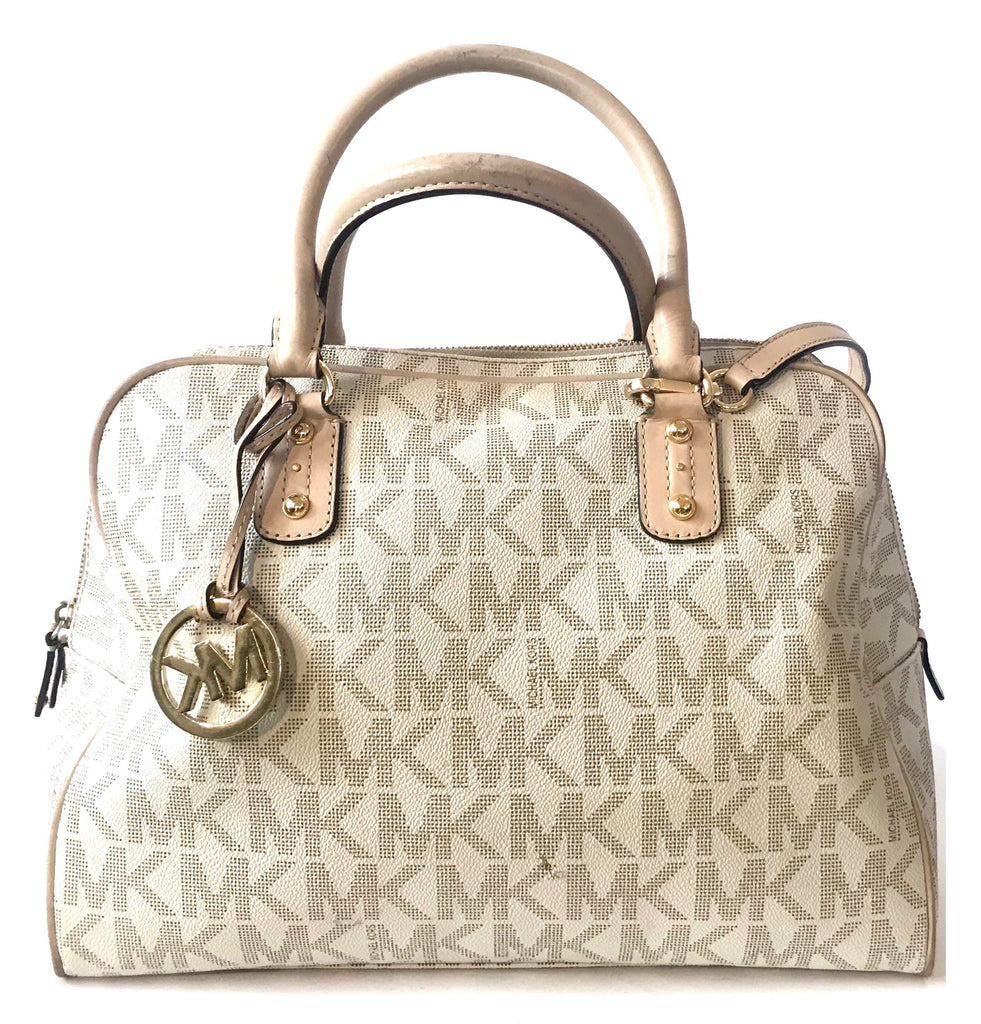 Michael Kors Monogram Vanilla Handbag | Pre Loved |