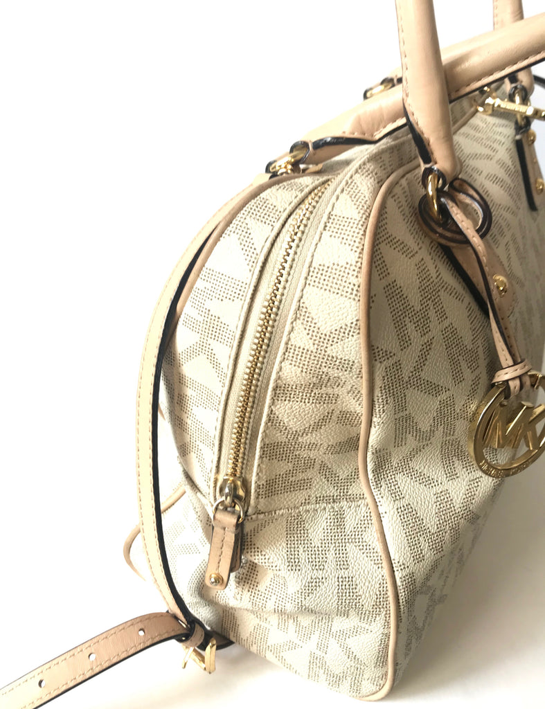 Michael Kors Monogram Vanilla Handbag | Pre Loved |