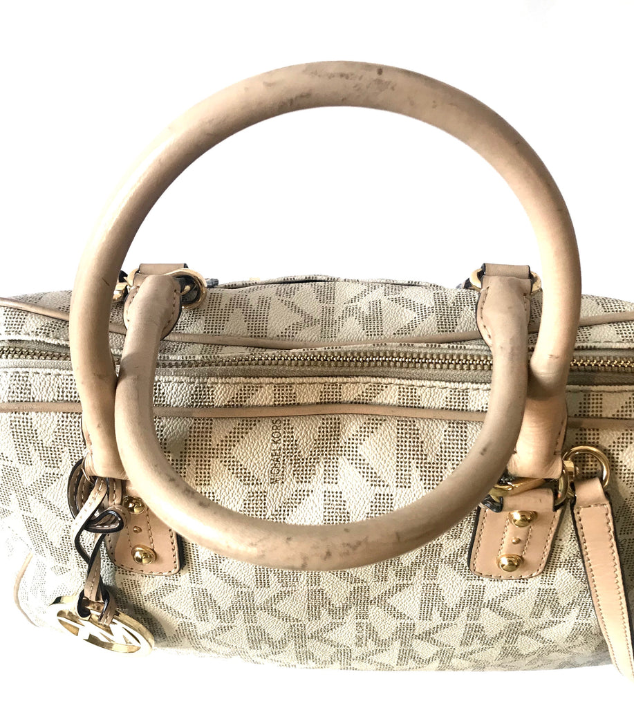 Michael Kors Monogram Vanilla Handbag | Pre Loved |