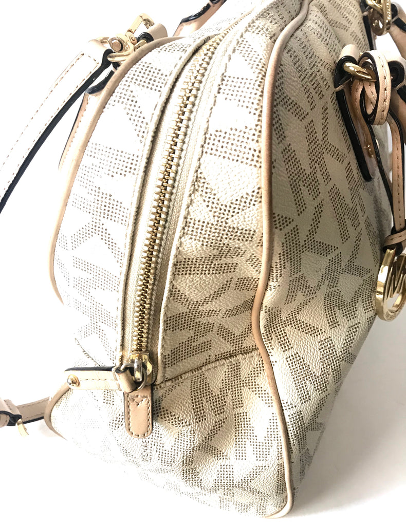 Michael Kors Monogram Vanilla Handbag | Pre Loved |
