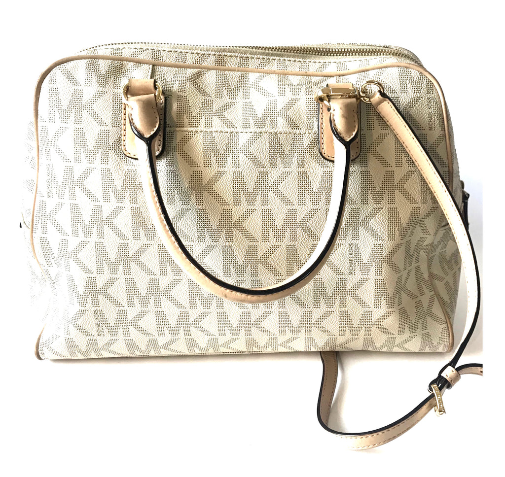 Michael Kors Monogram Vanilla Handbag | Pre Loved |