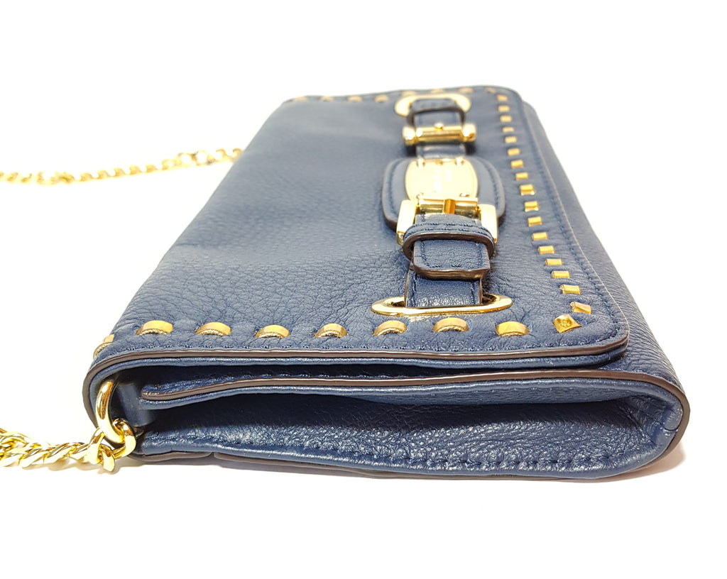 Michael Kors Navy & Gold Studs Shoulder Bag | Gently Used |