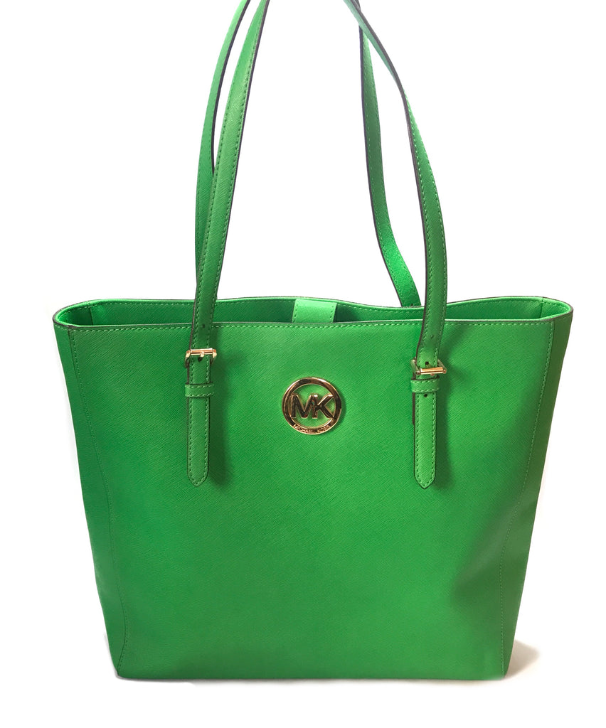 Michael Kors Green Leather Large Tote | Like New |