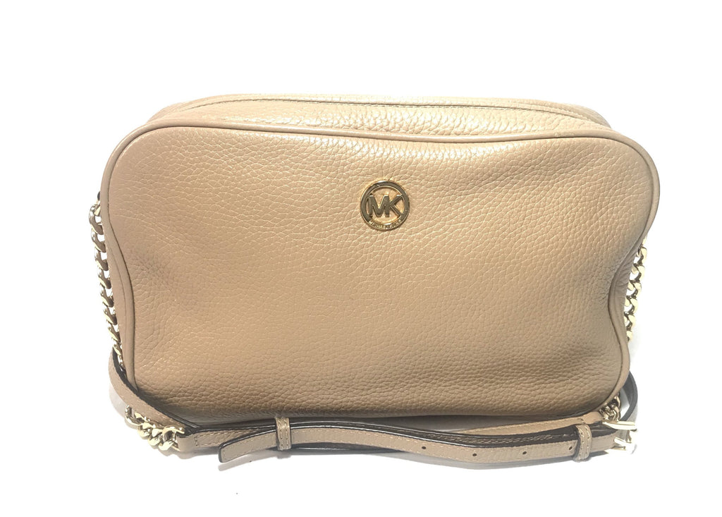 Michael Kors Beige Pebbled Leather Cross Body Bag | Gently Used |