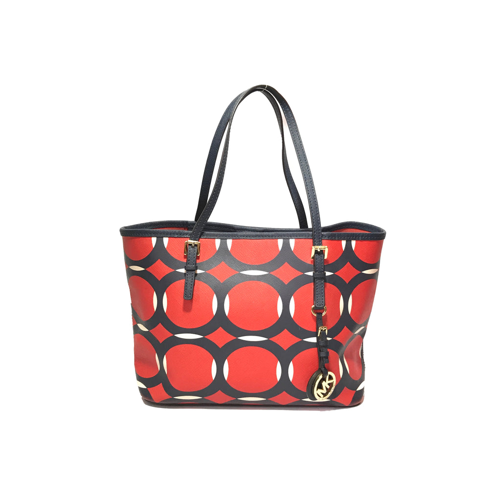 Michael Kors Printed Red Tote Bag | Pre Loved |