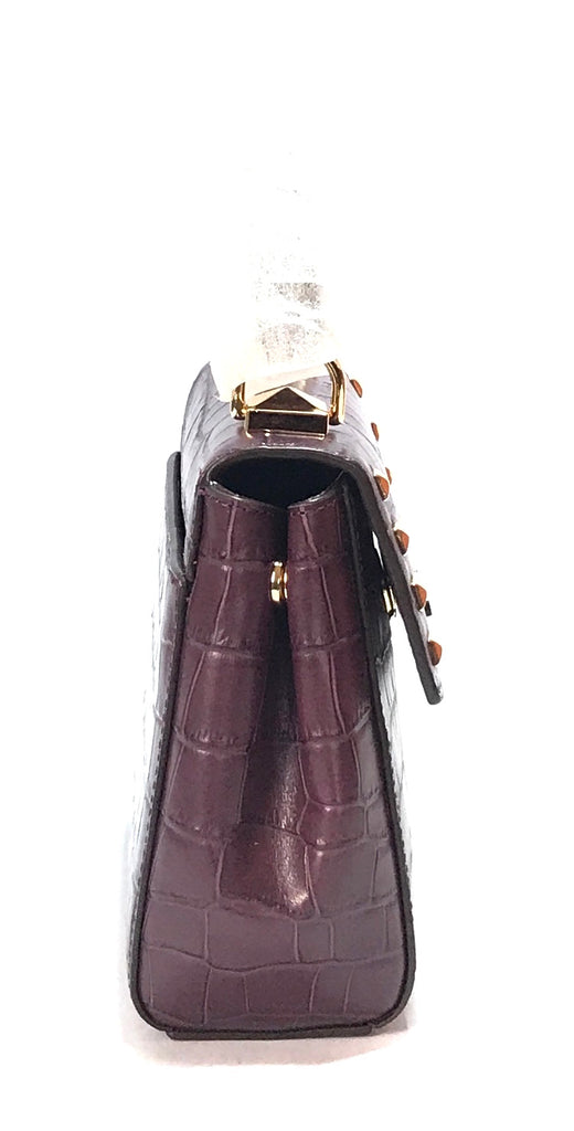 Michael Kors Purple Croc Print 'Karla' mini Cross Body Bag | Brand New |