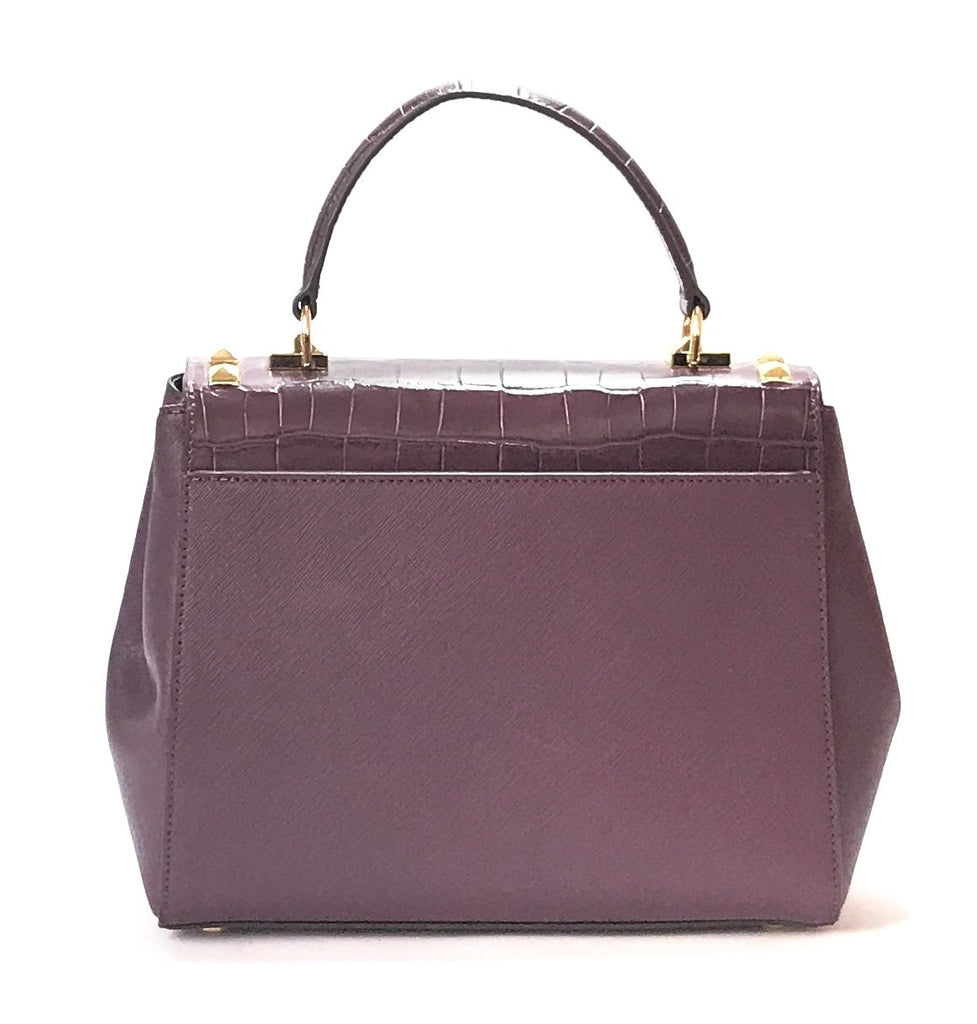Michael Kors Purple Croc Print 'Karla' Medium Cross Body Bag | Brand New |