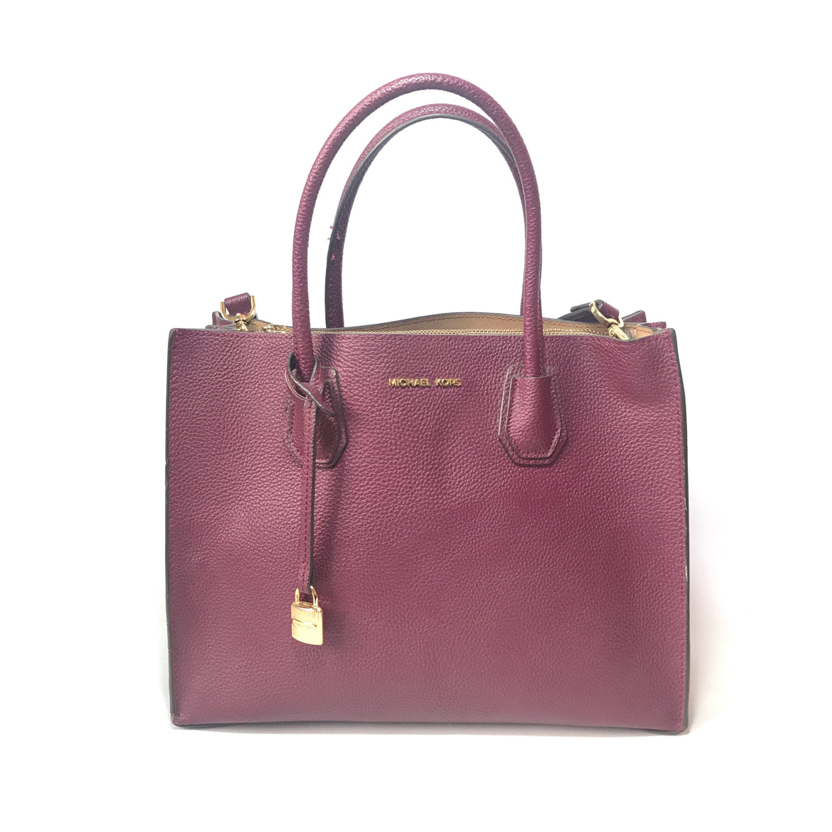 Michael Kors Purple Pebbled Leather Mercer Tote Pre Loved