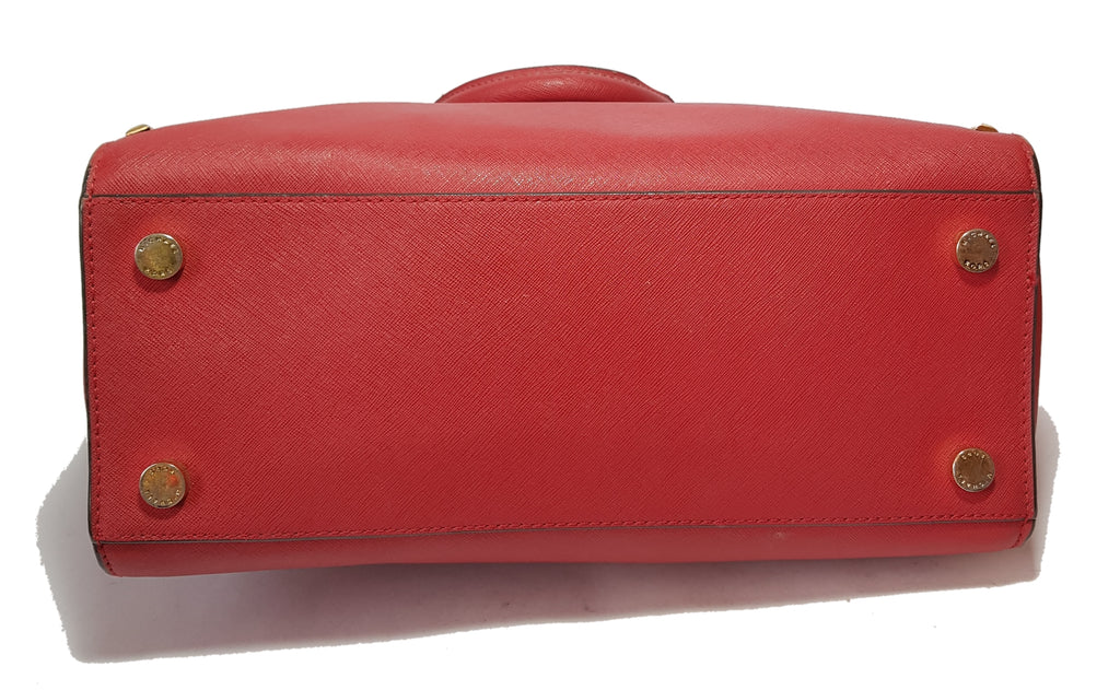 Michael Kors Large Selma Red Studded Leather Satchel | Pre Loved |