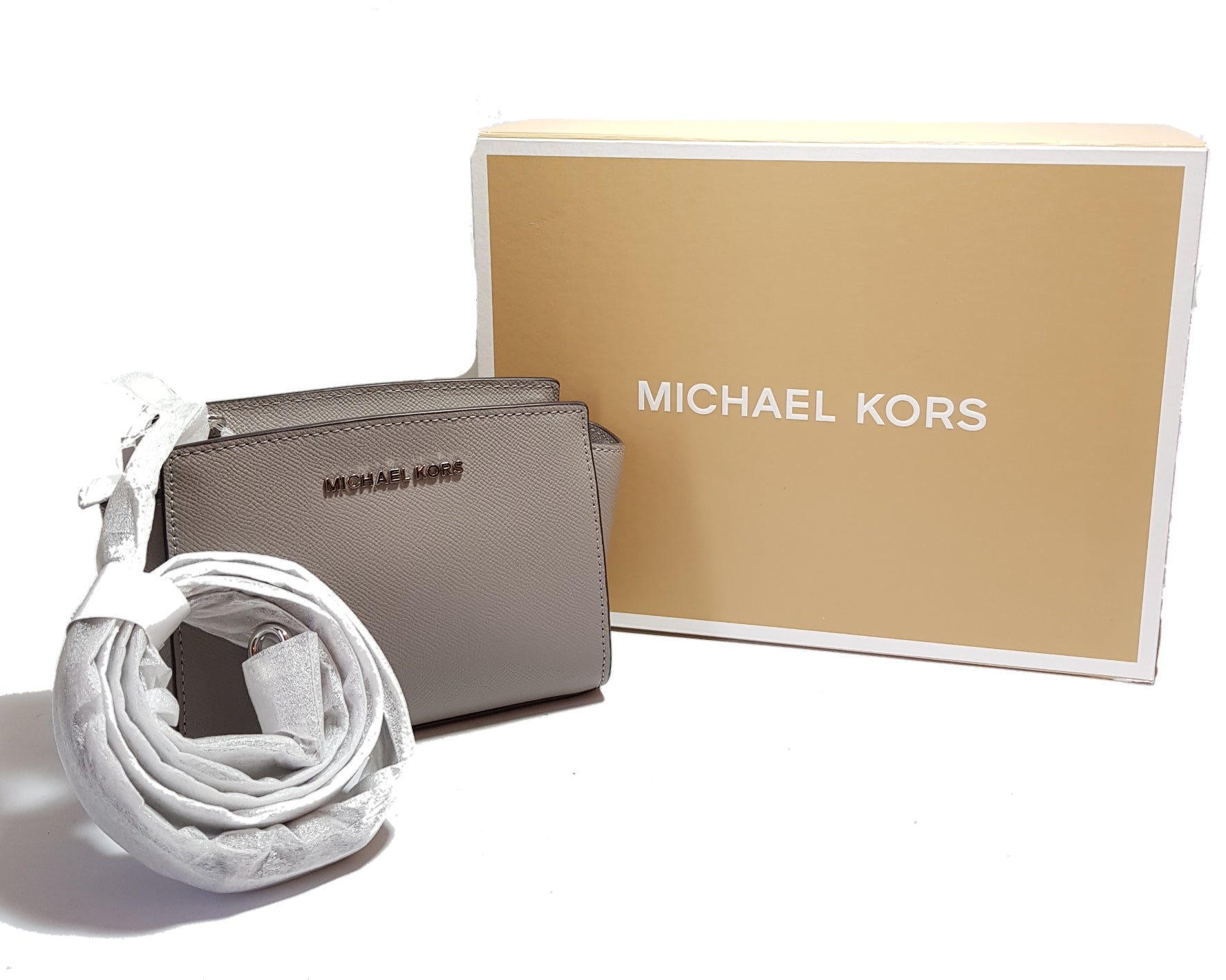 Michael Kors Selma Mini Grey Messenger Bag Brand New Secret Stash