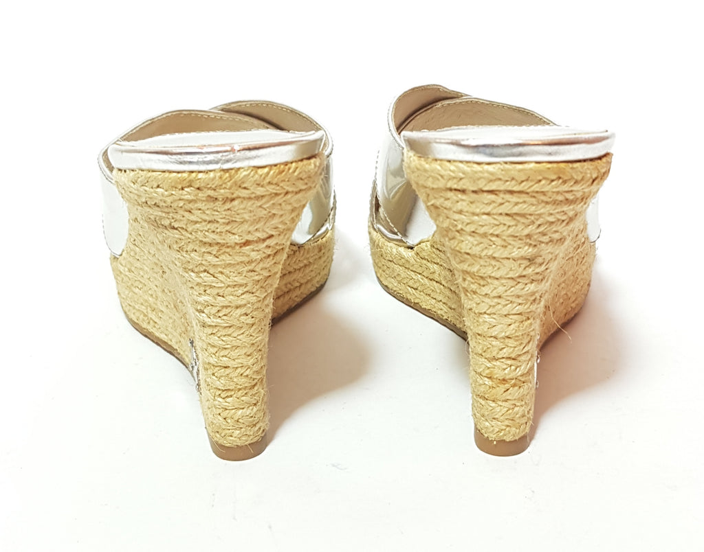 Michael Kors Silver Leather & Jute Wedges | Pre Loved |