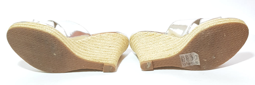 Michael Kors Silver Leather & Jute Wedges | Pre Loved |