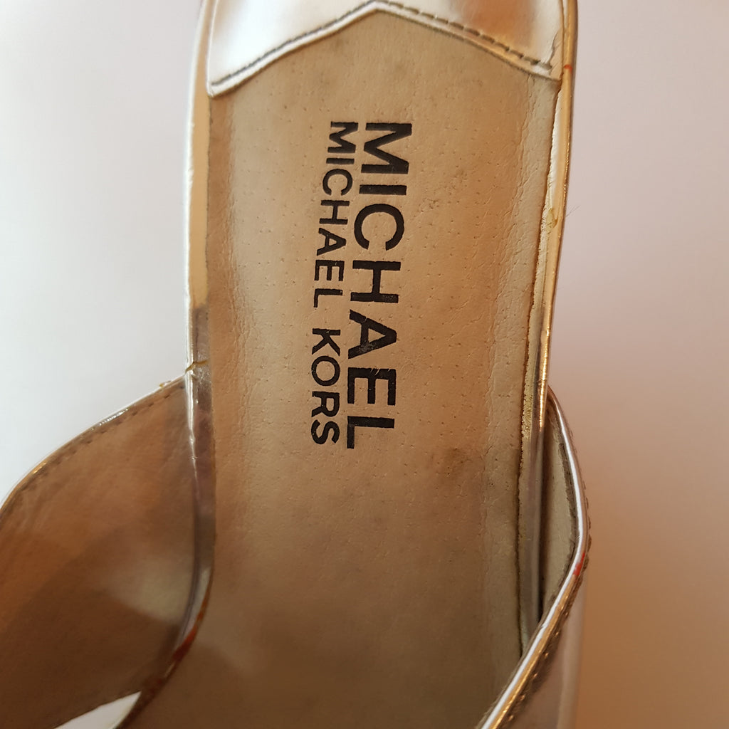 Michael Kors Silver Leather & Jute Wedges | Pre Loved |