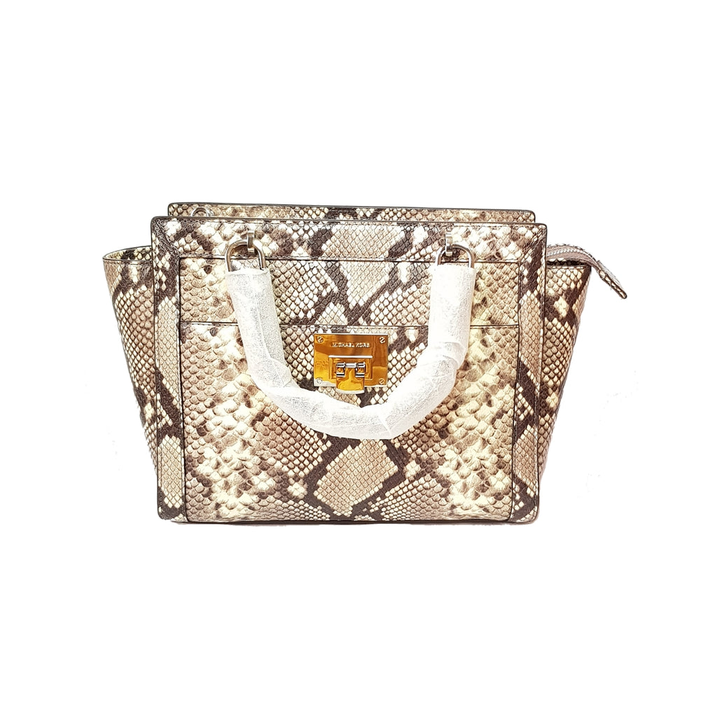Michael Kors TINA Snakeskin Satchel | Brand New |