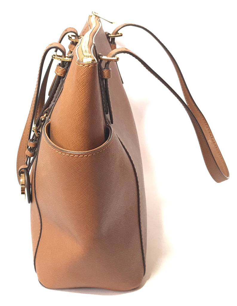 Michael Kors Tan Leather Jet Set Medium Travel Tote | Pre Loved |
