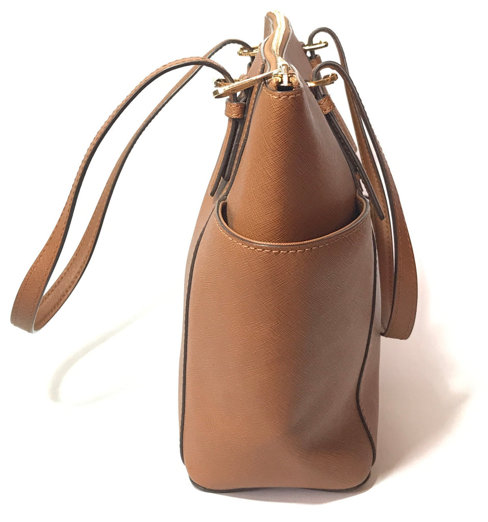 Michael Kors Tan Leather Jet Set Medium Travel Tote | Pre Loved |
