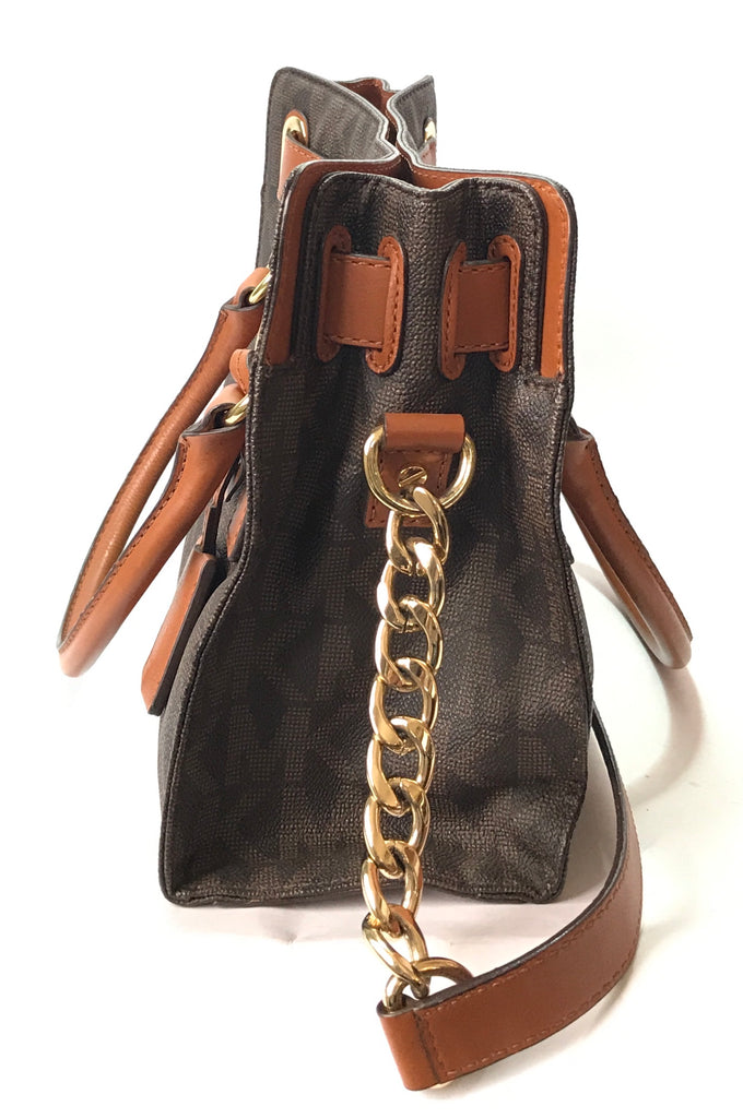 Michael Kors Tan Hamilton Monogram Satchel Tote | Gently Used |