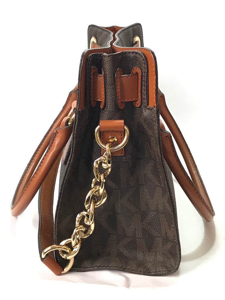 Michael Kors Tan Hamilton Monogram Satchel Tote | Gently Used |