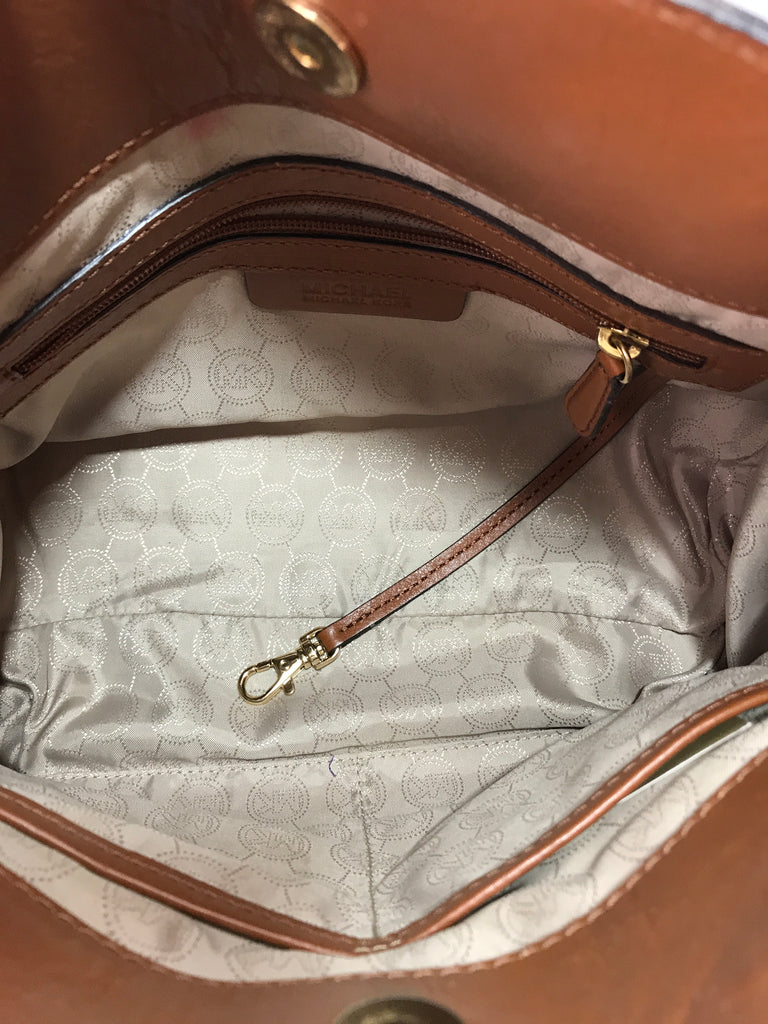 Michael Kors Tan Hamilton Monogram Satchel Tote | Gently Used |