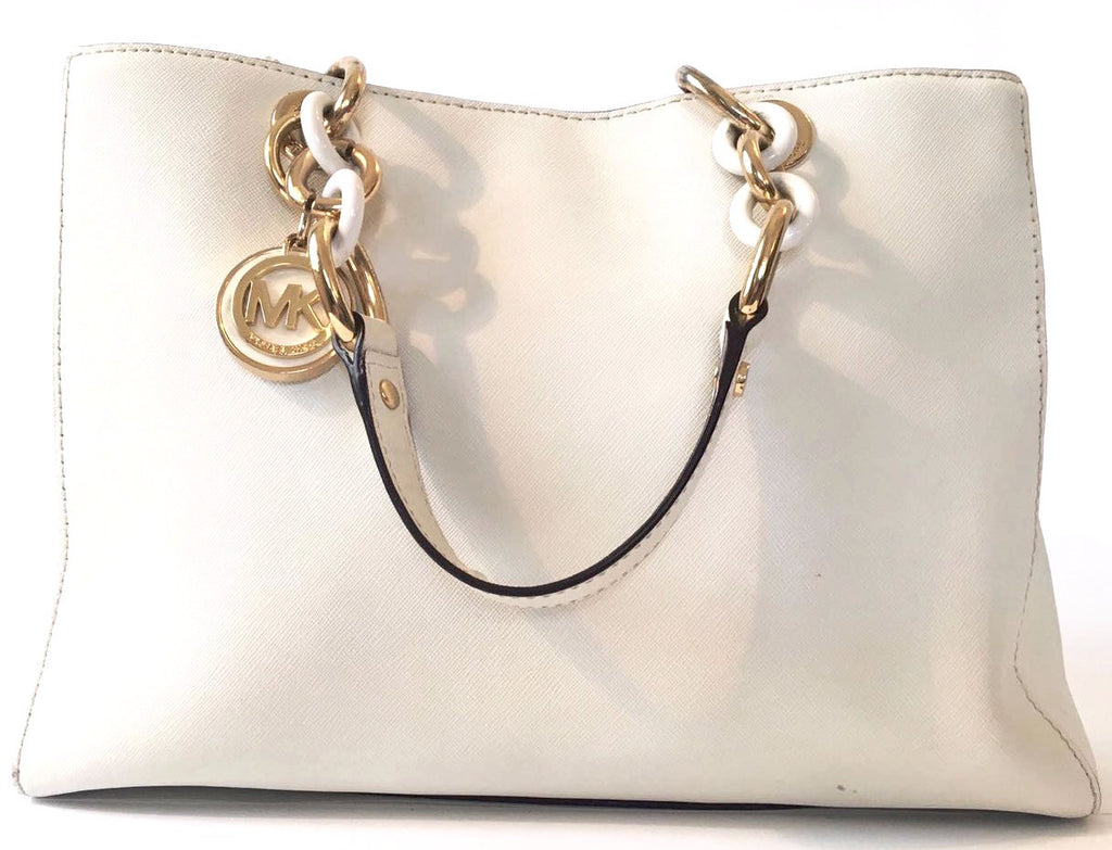 Michael Kors White Leather 'Cynthia' Bag | Pre Loved |