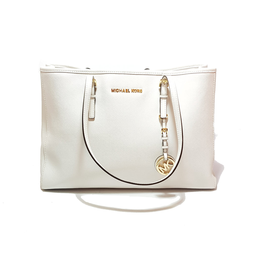 Michael Kors White Leather Jet Set Tote | Gently Used |
