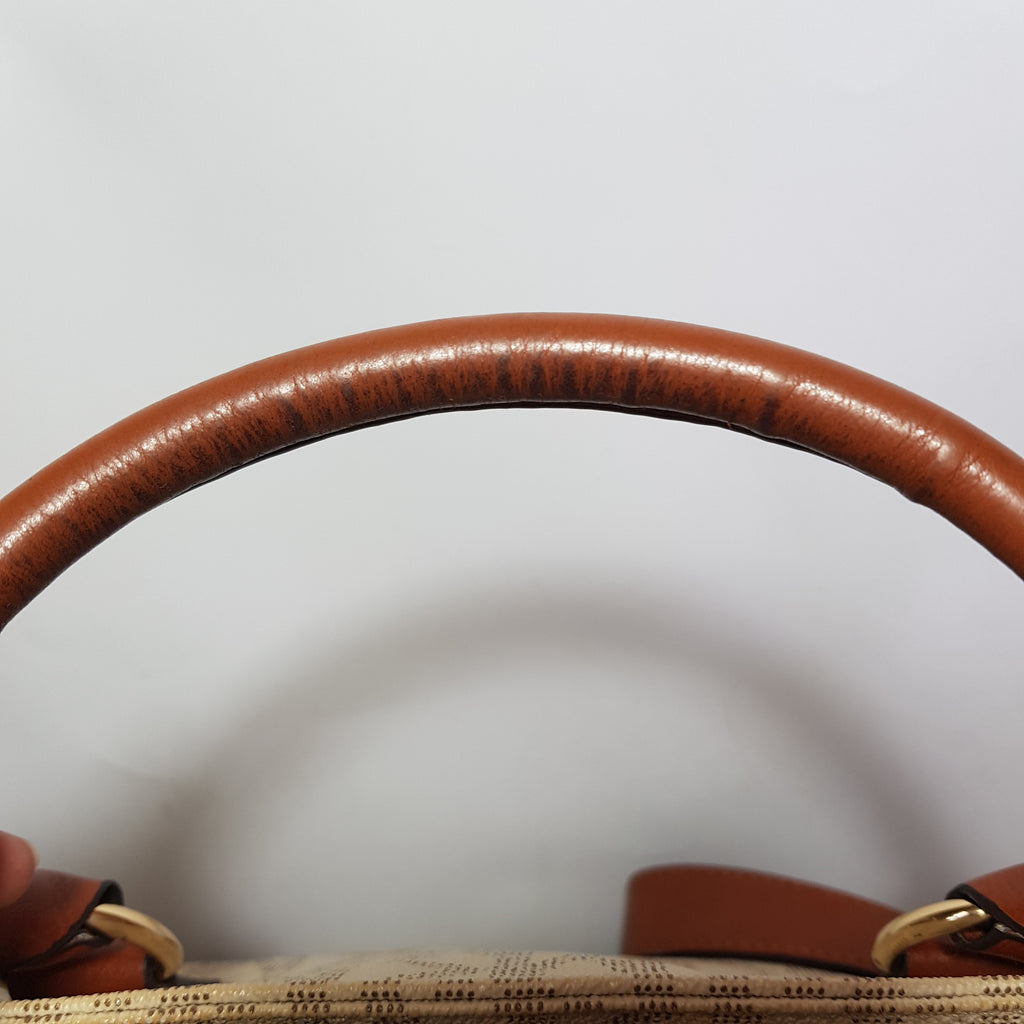 Michael Kors Monogram Vanilla Hamilton East West Satchel | Pre Loved |