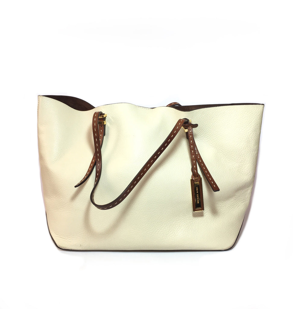 Michael Kors White Pebbled Leather Tote | Gently Used |