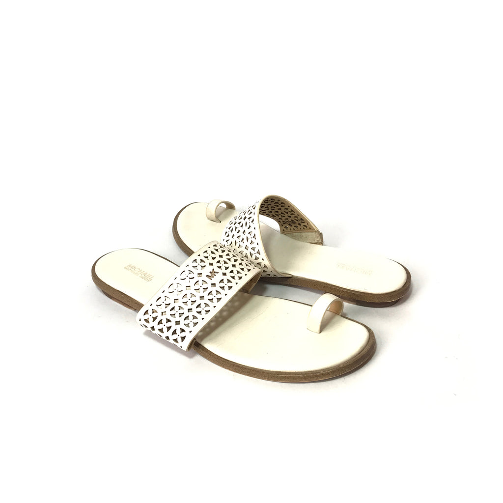 Michael Kors White Leather Toe Sandals | Pre Loved |