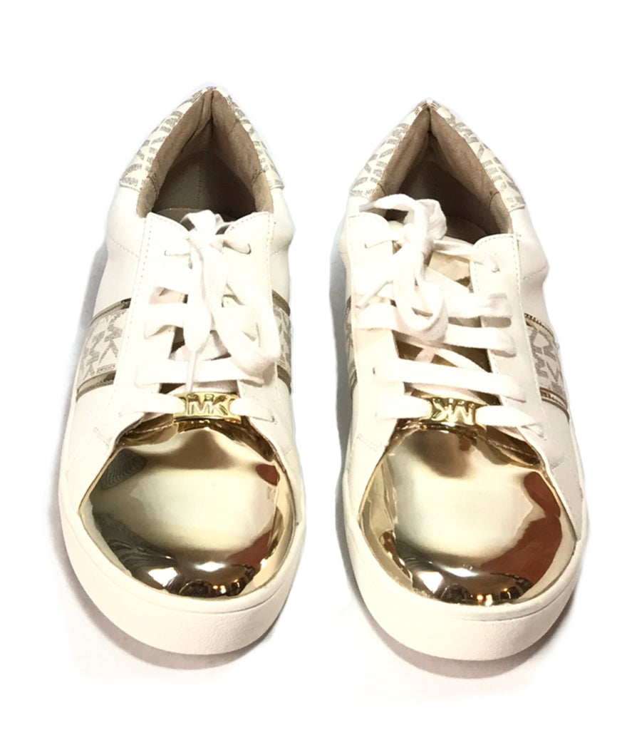 Michael Kors White & Gold Sneakers | Brand New |