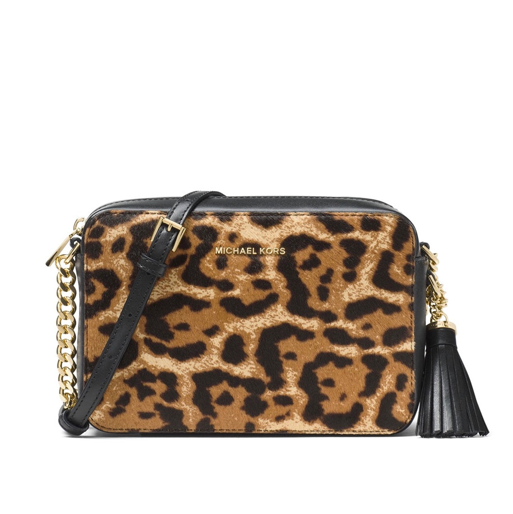 Michael Kors 'Ginny' Cheetah Print Cross Body Bag | Brand New |