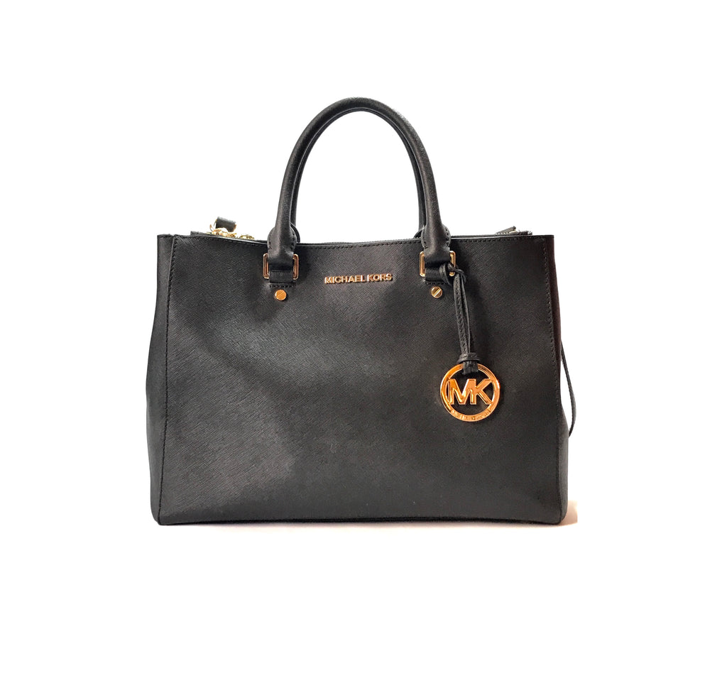 Michael Kors Black Saffiano Jet Set Leather Bag | Gently Used |